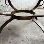 Brutalistic Round Slate Iron Coffee Table ,70S thumbnail 6