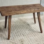 Antieke Landelijke Sidetable Bankje Eikenhout thumbnail 5