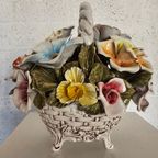 Bassano Ceramics Basket With Flowers, Italy 1950s thumbnail 19