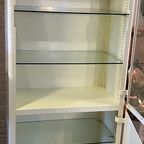 Vintage Metalen Originele Vitrinekast, Uit Ziekenhuis, Met Glasplaten, 60 Cm Breed thumbnail 10