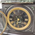 Marmeren Pendule Met Bronzen Coupe thumbnail 6