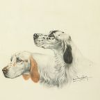 Kleuren Litho Leon Danchin Jachthond Spaniël Genummerd 150-300 thumbnail 4