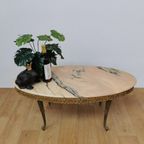 Vintage Hollywood Regency Salontafel Koffietafel Marmer Blad thumbnail 13