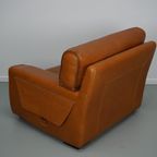 Roche Bobois Clubfauteuil In Tan/Cognac Nekleer thumbnail 12