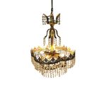 Chandelier - Hollywood Regency - Verguld - Kristal - 3E Kwart 20E Eeuw thumbnail 2