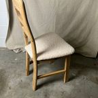 6X Vintage Keuken Stoelen Set , Nieuwe Teddy Boucle Bekleding thumbnail 3