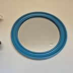 Carrara & Matta Spiegel. Vintage Xl Ronde Spiegel Blauw. thumbnail 4