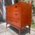 Vintage Ladenkast Op Teakhouten Onderstel thumbnail 9