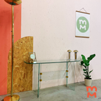 Vintage Glazen Sidetable Met Facet Geslepen Randen thumbnail 2