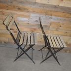 Bistrostoeltje Set Van 2 Metaal Met Hout thumbnail 2