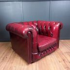 Rode Chesterfield Clubfauteuil thumbnail 3