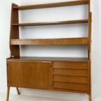 Zweedse Vintage Teak Fineren Boekenkast thumbnail 11