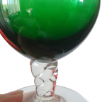 2 Delige Vintage Empoli Glas Set Vaasje En Groot (wijn)glas thumbnail 7