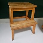 Massief Vintage Tyle Houten 2 Stap Krukje/ Plantentafel 50 Cm H thumbnail 5