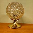 Vintage Tafellamp Bollampje Bedlampje Lamp Messing Glas thumbnail 11