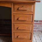 Prachtig Antiek Eiken Art Deco Rolluikbureau, Secretaire, Inclusief Bezorgen. thumbnail 11