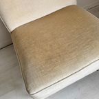 Vintage Loungefauteuil Roomwitte Velvet Jaren 60/70 thumbnail 6