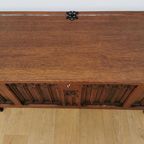 Vintage Eikenhouten Dekenkist Speelgoedkist Kist Salontafel thumbnail 15