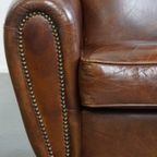 Stijlvolle Rundleren Fauteuil/ Armchair Met Mooie Ronde Vormen En Een Tijdloze Uitstraling thumbnail 9
