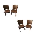 Set Van 4 Vintage Eetkamerstoelen Teakhout/Bruin Skai, Jaren '60 thumbnail 4