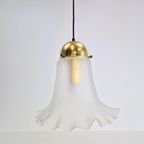Vintage Peill & Putzler Hanglamp Glas Messing Regency '60 thumbnail 4
