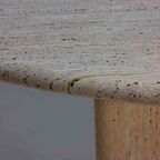Mid-century Vintage Natuurlijke Travertin Ovale Eettafel, Italië 1970 thumbnail 7