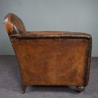 Antieke Schapenleren Fauteuil, Vol Patina thumbnail 5