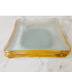 Vintage Glazen Petit Four Bordjes Met Kant Motief thumbnail 3