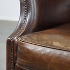 Royale, Zeer Comfortabele En Tijdloze Schapenleren Fauteuil In Een Prachtige Donkere Warme Kleur thumbnail 14