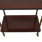 Vintage Franse Bar Trolley Formica Eik Serveerwagen Jaren 60 Design thumbnail 3