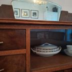 Vintage Dressoir In Art Deco Style, Buffet Kast Met Vitrine thumbnail 10