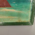 Vintage Beschilderd Paneel Met Schip thumbnail 3