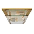 Mid-century Vierkante Kroonluchter Glas Messing Hollywood Regency 1970’s thumbnail 12