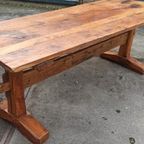 Antieke Rustieke Landelijke Massief Houten Eettafel 210 Cm thumbnail 11