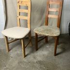 6x Vintage Keuken Stoelen Set , Nieuwe Teddy Boucle Bekleding thumbnail 7