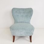 Vintage Artifort Theo Ruth Cocktail Fauteuil | Blauwe Rib thumbnail 3