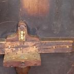Antieke Tilttop Tafel 19E Eeuw Met 5 Schilderingen thumbnail 3