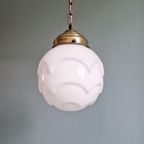 Art Deco Hanglamp In Wit Opaline Glas, 1920-30S thumbnail 11