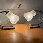 Set Van 2 Art Deco Bureaulampen Van Marmer En Glas thumbnail 4