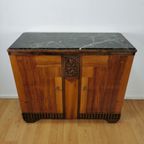 Vintage, Art Deco Dressoir, Wandkast, Wandmeubel Marmer Blad thumbnail 5