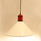 Vintage Design Lamp Wit/Rood/Zwart, Frankrijk Jaren '70 thumbnail 4