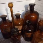 Verzameling Van 8 Oude Apothekersflessen. thumbnail 7