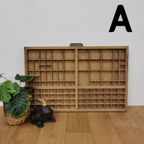 Brocante, Bruine Antieke Houten Letterbak, Wanddecoratie A thumbnail 7