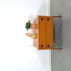 Teak Ladekast Met Zwarte Metalen Grepen, Tv Meubel thumbnail 3
