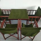 Unieke En Zeldzame Jaren 50 Green Brothers 'foldable' Regisseursstoelen Bridge Tafelset thumbnail 3