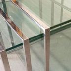 Vintage Glas En Chrome Mimiset Nesting Tables thumbnail 4