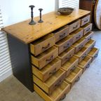 Grote Oude Buffet Vitrine School Museum Winkel Kast thumbnail 15