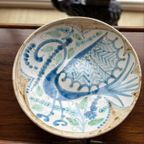Handmade Gesigneerde Keramiek Schaal Pauw Vintage thumbnail 4