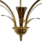 Mid-century Driearmige Kroonluchter Palmbladeren Hollywood Regency 1970’s thumbnail 5