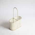 A French Wine Bottle Basket In The Style Of Mategot, 1950S thumbnail 7